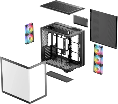Корпус Deepcool CG590U 5F черный без БП ATX 11x120mm 2xUSB3.0 audio bott PSU