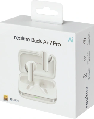 Гарнитура внутриканальные Realme Air 7 Pro (RMA2407) белый беспроводные bluetooth в ушной раковине (6941764461611)