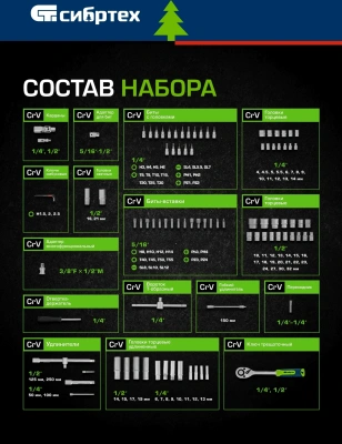 Набор инструментов Сибртех 13388 94 предмета (жесткий кейс)