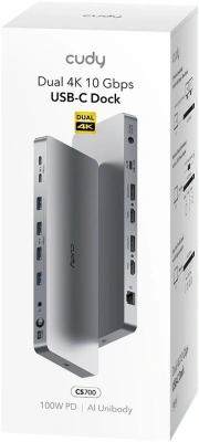 Разветвитель USB-C Cudy CS700 6порт. серебристый