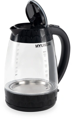 Чайник электрический Hyundai HYK-G4505 2л. 2200Вт черный корпус: стекло/пластик
