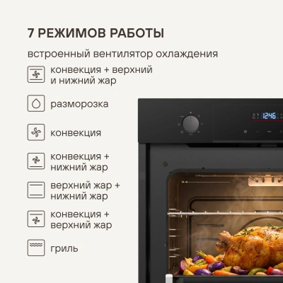 Духовой шкаф Электрический Rondell REO 6471 BG черный