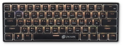 Клавиатура Оклик K763W механическая черный USB беспроводная BT/Radio Multimedia for gamer LED (1920548) кабель 1.5м
