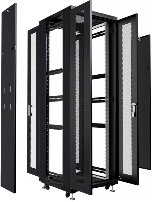 Шкаф серверный Cabeus (ND-05C-42U60/120-BK) напольный 42U 800x1200мм пер.дв.перфор.2ств. задн.дв.перфор.2-хст. 800кг черный 1100мм 114кг 220град. 2055мм IP20 сталь