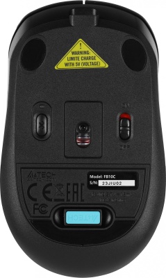 Мышь A4Tech Fstyler FB10C черный оптическая 2000dpi беспров. BT/Radio USB 4but (FB10C STONE BLACK)