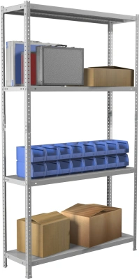 Стеллаж Практик MS Standart 200KD/100x30/4 пол.:4 разборная 2000x1000x300мм серый (S24099243402)