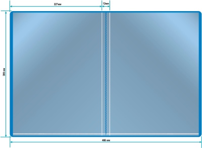 Папка с 20 прозр.вклад. Бюрократ -BPV20BLUE A4 пластик 0.6мм торц.карм с бум. встав синий