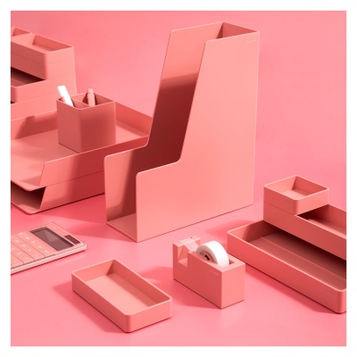 Лоток вертикальный Deli ENS022PINK Nusign для бумаг A4 розовый пластик