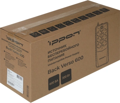 Источник бесперебойного питания Ippon Back Verso 600 300Вт 600ВА черный