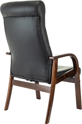 Кресло Бюрократ T-9928WALNUT-CF черный кожа на ножках дерево