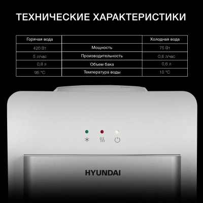 Кулер Hyundai H-WD1327E напольный электронный белый
