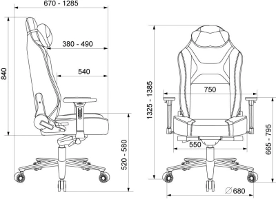 Кресло игровое A4Tech Bloody GC-680 серый/черный искусственная замша с подголов. крестов. металл