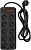 Сетевой фильтр Powercom SP-10 USB2A1СB 3,0м 3.0м (10 розеток) черный (коробка)
