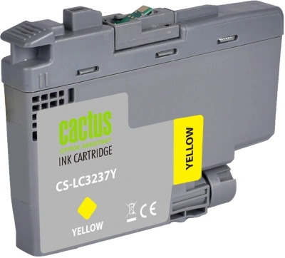 Картридж струйный Cactus CS-LC3237Y желтый (18.4мл) для Brother HL-J6000DW/J6100DW с чипом