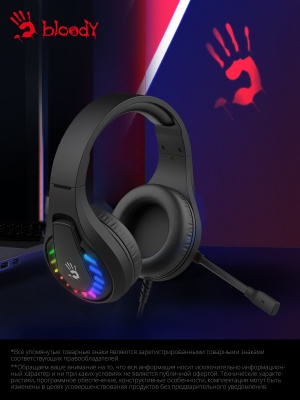 Наушники с микрофоном A4Tech Bloody G230 черный 2м накладные USB оголовье (G230)