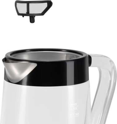 Чайник электрический Polaris PWK 1715CGLD 1.7л. 2200Вт черный корпус: стекло/пластик