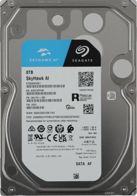 Жесткий диск Seagate SATA-III 8TB ST8000VE001 Surveillance SkyHawkAI 512E (7200rpm) 256Mb 3.5"
