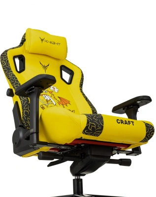 Кресло игровое Knight Craft Dragon желтый экокожа с подголов. крестов. металл