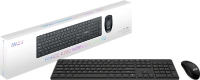 Клавиатура + мышь MSI K200 Combo MS-8ZA4 клав:черный мышь:черный USB беспроводная (S11-43RU304-Y92)