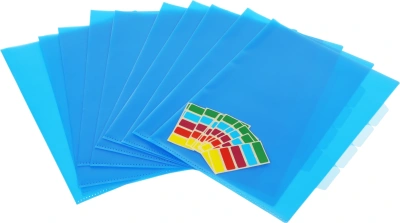 Папка-уголок Бюрократ -E356 3 уровн. A4 пластик 0.15мм ассорти