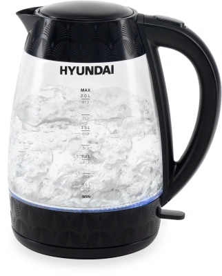 Чайник электрический Hyundai HYK-G4505 2л. 2200Вт черный корпус: стекло/пластик