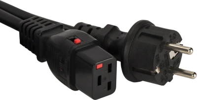 Шнур питания Lanmaster LAN-PP19L/SH-3.0-BK C19-Schuko проводник.:3x1.5мм2 3м 220В 16А черный