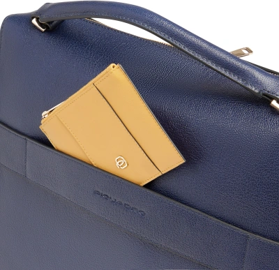 Деловая сумка Piquadro Patricia CA6774W140/BLU с отделением для ноутбука 14" темно-синяя натур.кожа