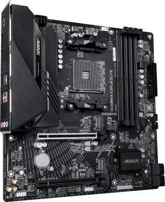 Материнская плата Gigabyte B550M X A ELITE Soc-AM4 AMD B550 4xDDR4 mATX AC`97 8ch(7.1) 2.5Gg RAID+HDMI+DP