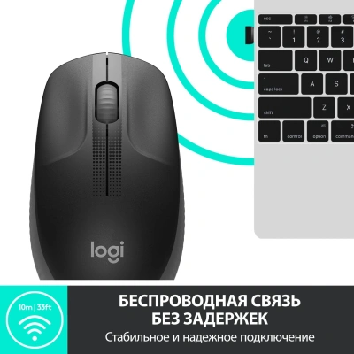 Мышь Logitech M190 черный/темно-серый оптическая 1000dpi беспров. USB 2but (910-005905/910-005902)