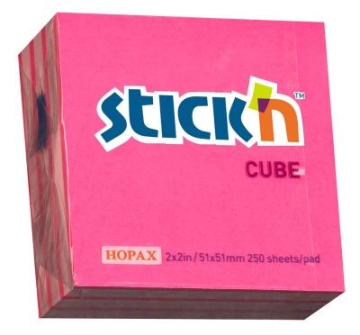Блок самоклеящийся бумажный Stick`n 21338 51x51мм 250лист. 70г/м2 неон+пастель 2цв.в упак.