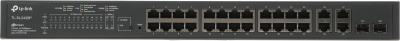 Коммутатор TP-Link SL2428P (L2) 24x100Мбит/с 4x1Гбит/с 2xКомбо(1000BASE-T/SFP) 24PoE+ 250W управляемый