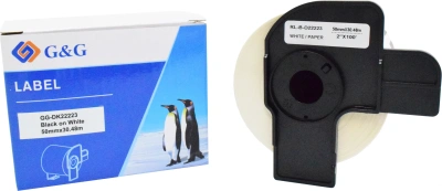 Картридж ленточный G&G GG-DK22223 черный на белом 50x30.48 для Brother P-touch QL-500, QL-550, QL-700, QL-800