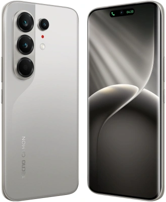 Смартфон Tecno Camon 50 Ultra 5G 256Gb 8Gb титан моноблок 3G 4G 2Sim 6.78" 1208x2644 Android 16 50Mpix 802.11 a/b/g/n/ac/ax NFC GPS GSM900/1800 GSM1900 Protect FM