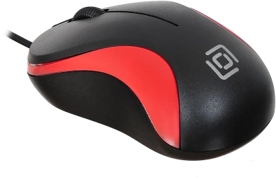 Мышь Оклик 115S черный/красный оптическая 1200dpi USB для ноутбука 3but (711637)