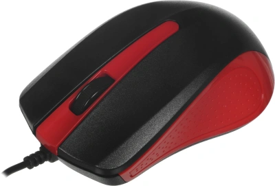 Мышь Оклик 225M черный/красный оптическая 1200dpi USB для ноутбука 3but (288237)