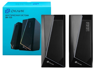 Колонки Оклик OK-125 2.0 черный 6Вт