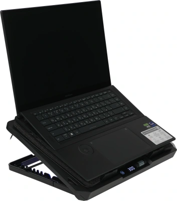 Подставка для ноутбука Digma D-NCP170-2x110RGB 18" 400x288x45мм 52дБ 2xUSB 2x 110ммFAN 1250г Fan-control металл/пластик черный
