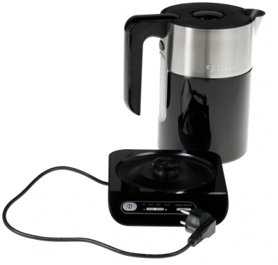 Чайник электрический Bosch TWK8613P 1.5л. 2400Вт черный/серебристый корпус: пластик/металл