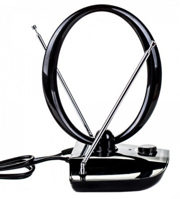 Антенна телевизионная Hyundai H-TAI400 15дБ активная черный каб.:1.85м