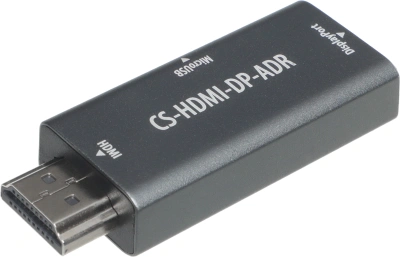 Переходник аудио-видео Cactus CS-HDMI-DP-ADR HDMI (m)/DisplayPort (f) позолоч.конт. серый