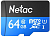 Флеш карта microSDXC 64GB Netac NT02P500STN-064G-R P500 + adapter