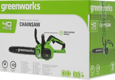 Цепная пила Greenworks G40CS30IIK4 аккум. дл.шины:12" (30cm) 1аккум. 4Ач ЗУ (2007807UB)