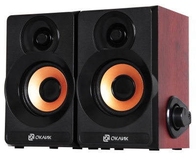 Колонки Оклик OK-161 2.0 черный/вишня 6Вт