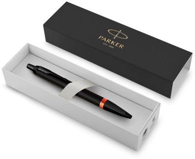 Ручка шариков. Parker IM Vibrant Rings K315 (2172946) Flame Orange PVD M син. черн. подар.кор.