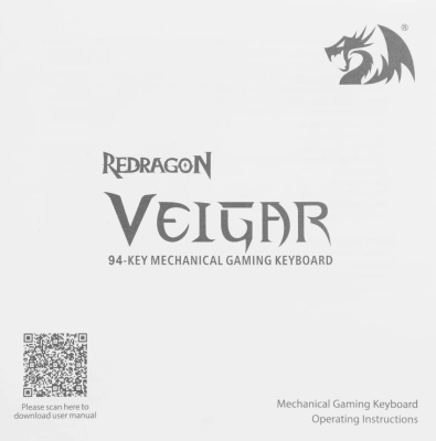Клавиатура Redragon Veigar механическая белый/синий USB беспроводная BT/Radio for gamer LED (71476) кабель 1.5м