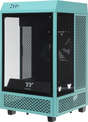 Корпус Thermaltake The Tower 100 Turquoise голубой без БП miniITX 1x120mm 3x140mm 2xUSB3.0 audio bott PSU