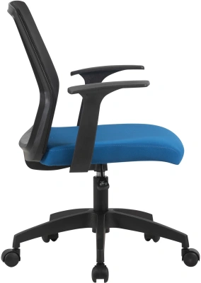 Кресло Cactus CS-MC222-BKBL черный сиденье темно-синий сетка/ткань низк.спин. крестов. пластик пластик черный