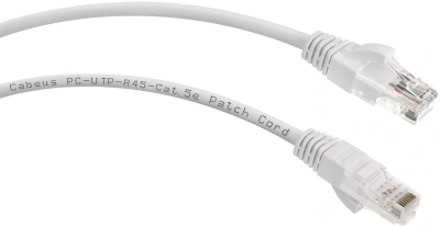 Патч-корд Cabeus PC-UTP-RJ45-CAT.5E-1.5M-WH U/UTP RJ-45 вил.-вилка RJ-45 кат.5E 1.5м белый ПВХ