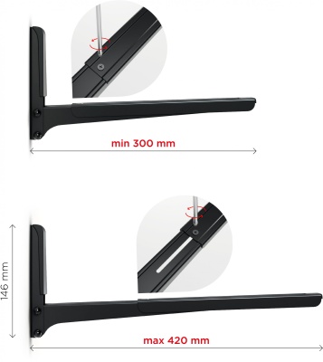 Кронштейн для СВЧ Holder MWS-2003 черный макс.40кг настенный фиксированный