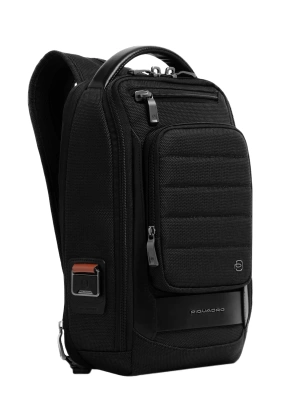 Рюкзак слинг мужской Piquadro Oberon CA7277W150/N черный нейлон/натур.кожа